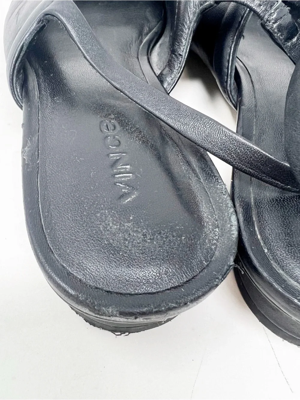 VINCE VENICE SLINGBACK BLACK LEATHER SQUARE TOE MARY JANE BALLET FLATS WOMENS 8